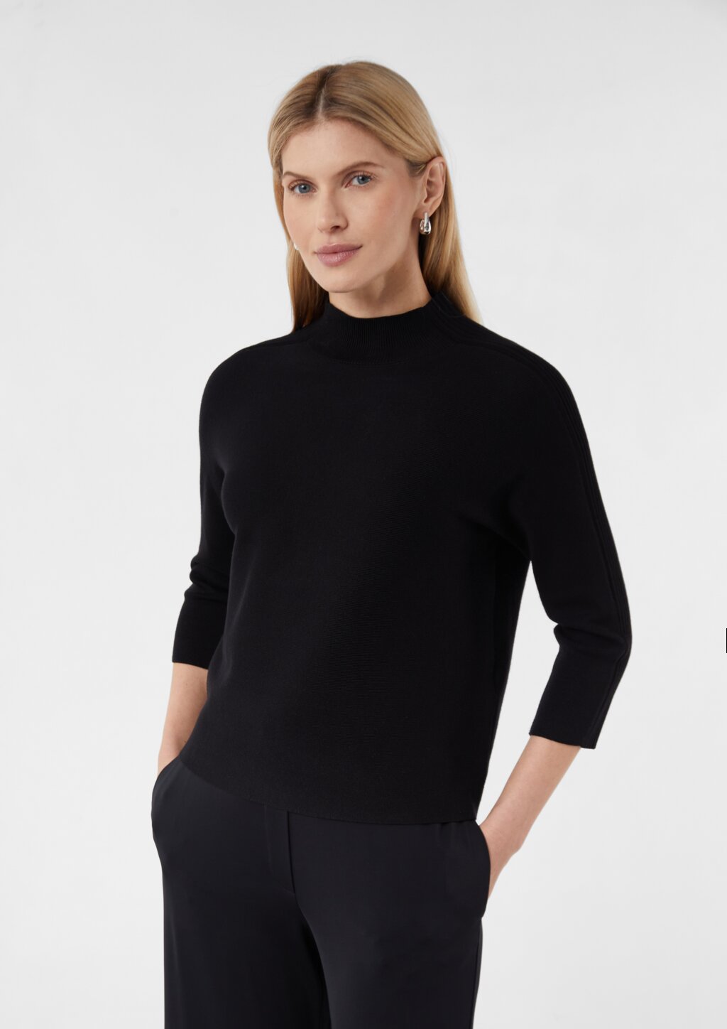 Strickpullover aus Viskosemix mit Stehkragen