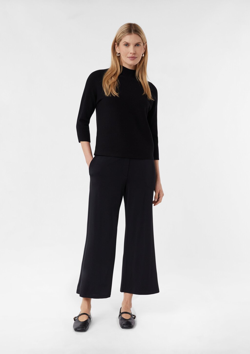 Strickpullover aus Viskosemix mit Stehkragen