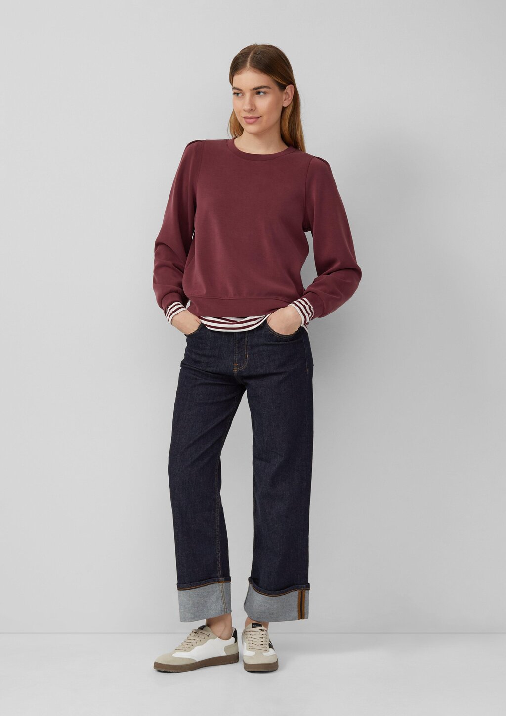 Scuba-Sweatshirt mit Puffärmeln