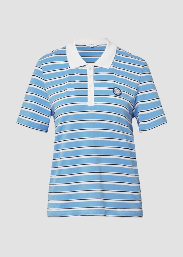Verkürztes Pique-Poloshirt mit Patch
