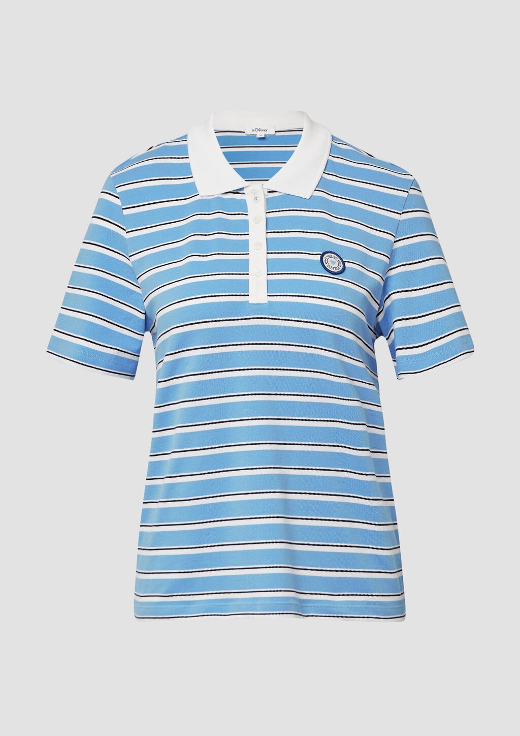 Verkürztes Pique-Poloshirt mit Patch