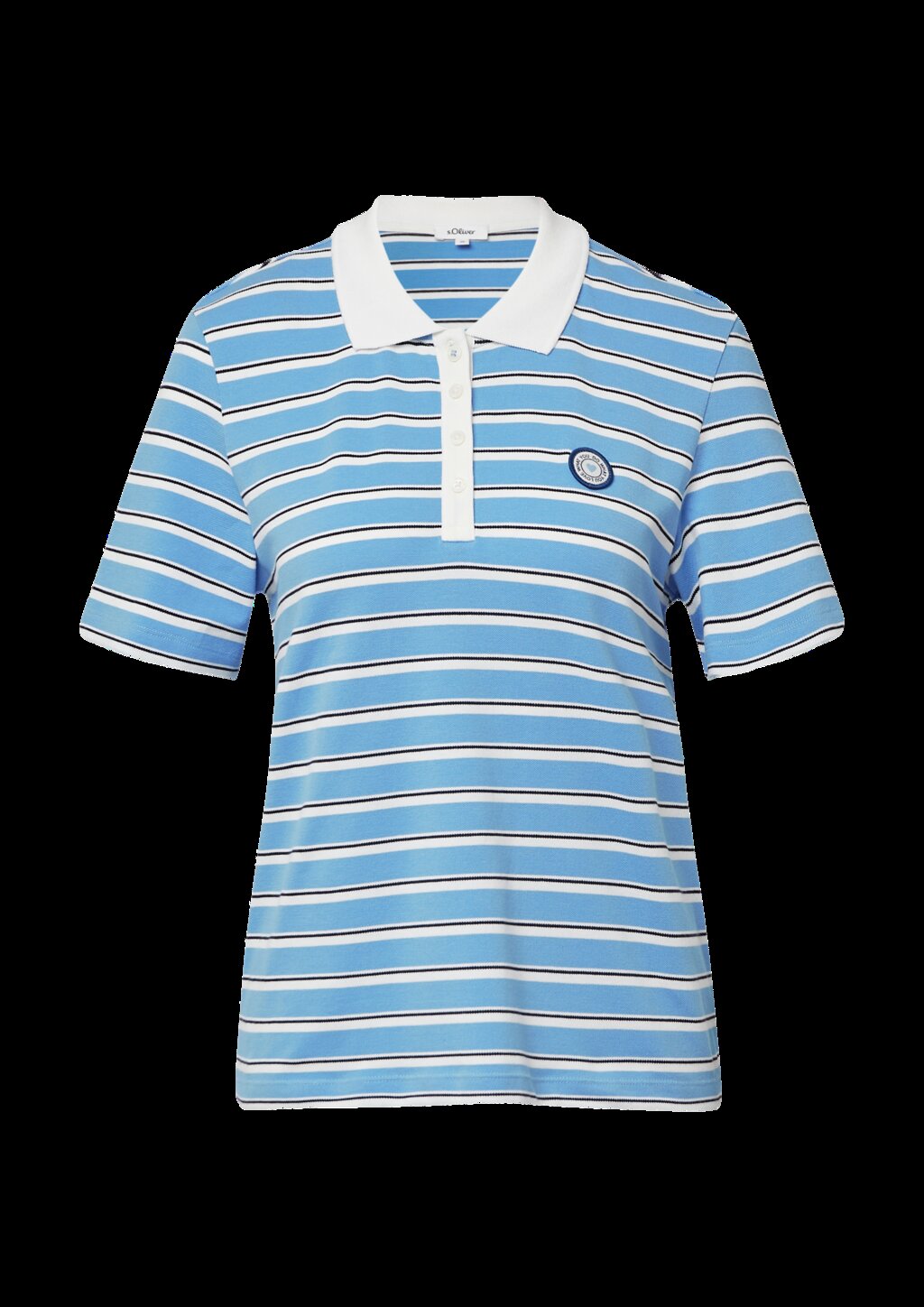 Verkürztes Pique-Poloshirt mit Patch