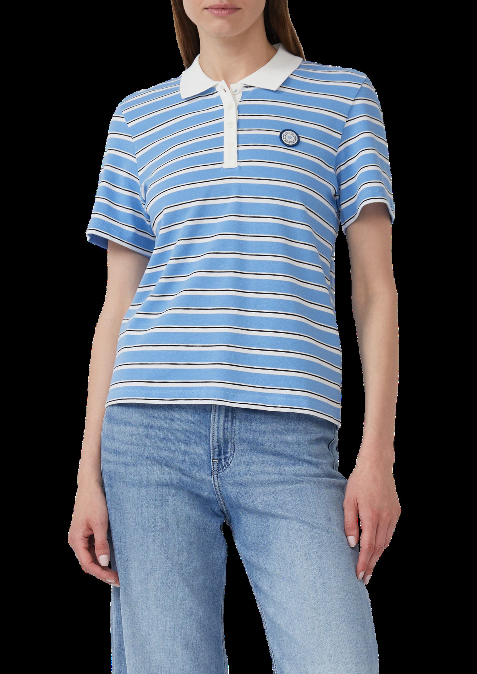 Verkürztes Pique-Poloshirt mit Patch