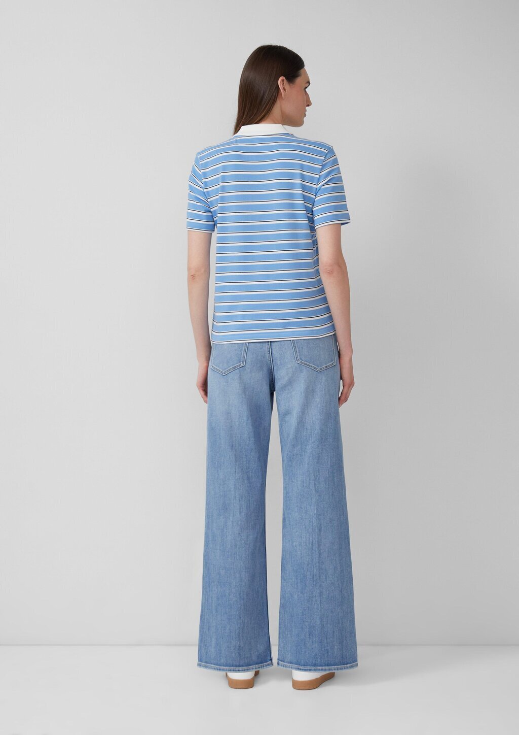 Verkürztes Pique-Poloshirt mit Patch