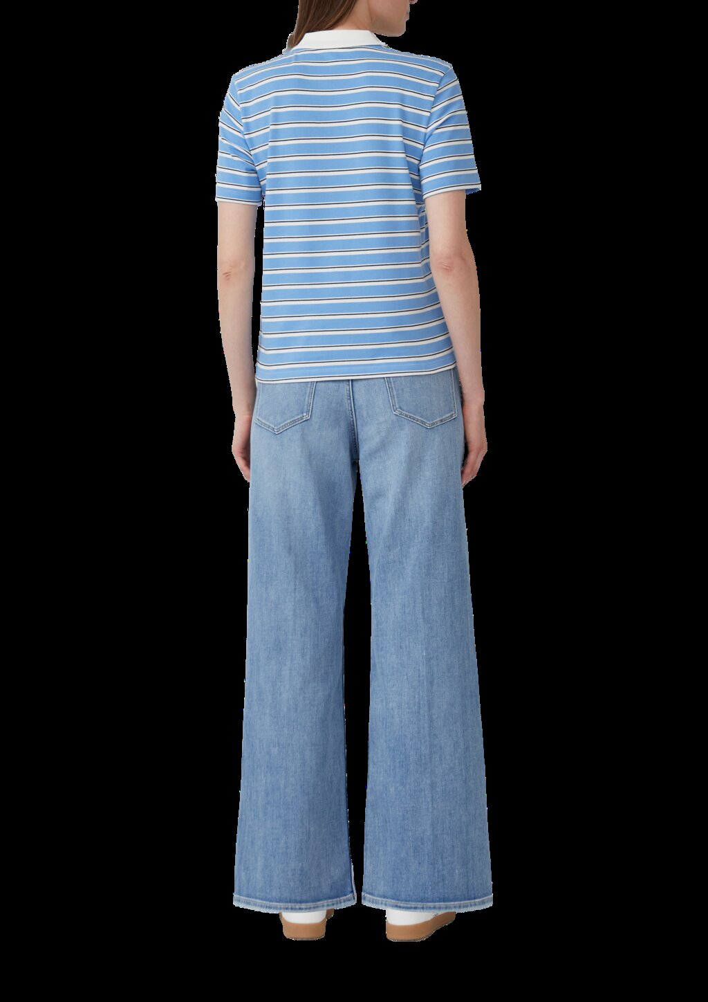 Verkürztes Pique-Poloshirt mit Patch