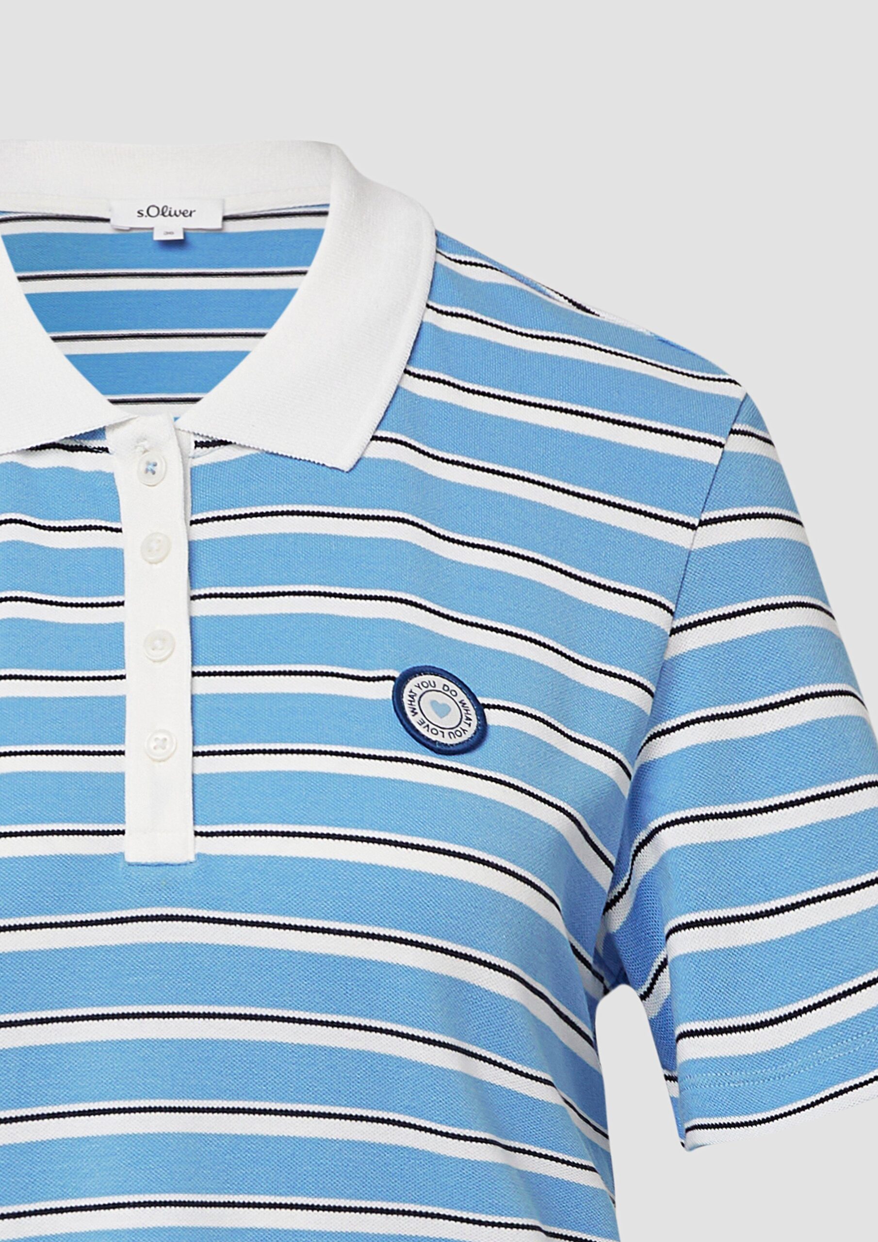 Verkürztes Pique-Poloshirt mit Patch