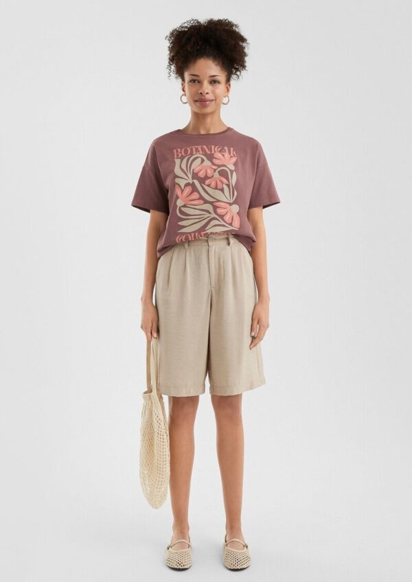 Leicht glänzende Bermuda aus Viskosemix