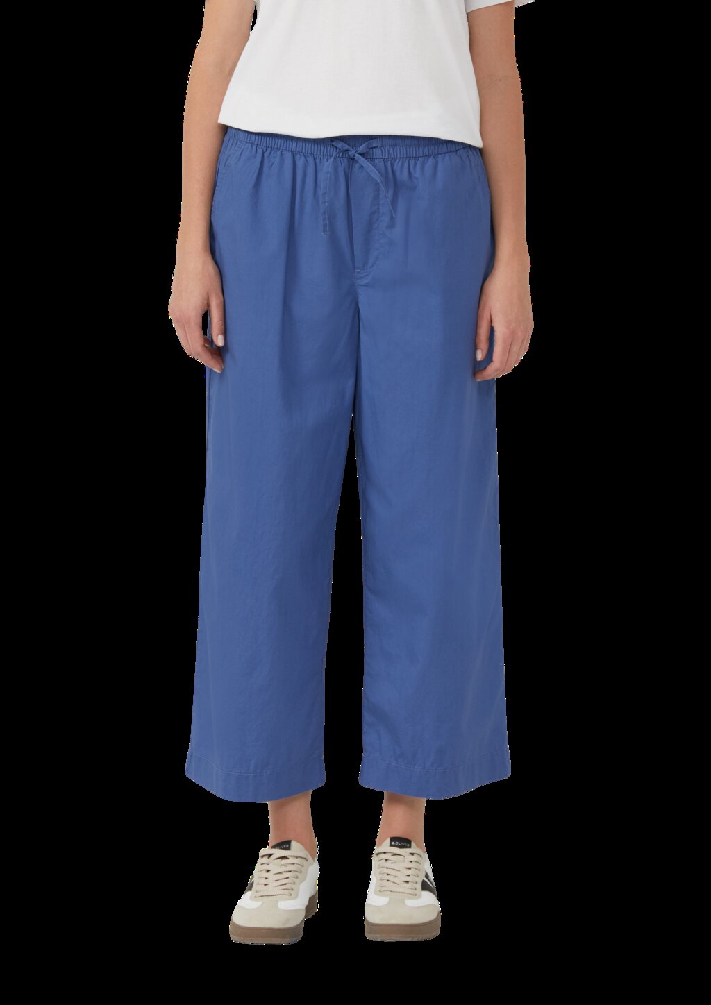 High Rise Culotte mit Elastikbund und Eingrifftaschen