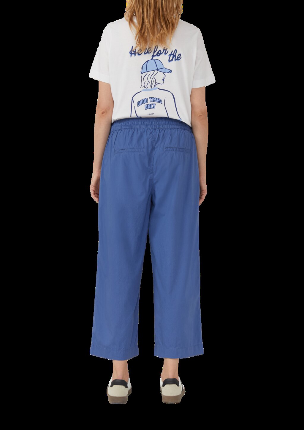 High Rise Culotte mit Elastikbund und Eingrifftaschen