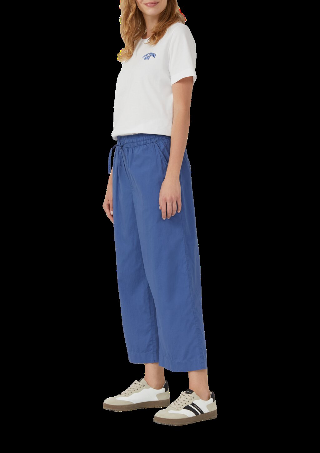 High Rise Culotte mit Elastikbund und Eingrifftaschen