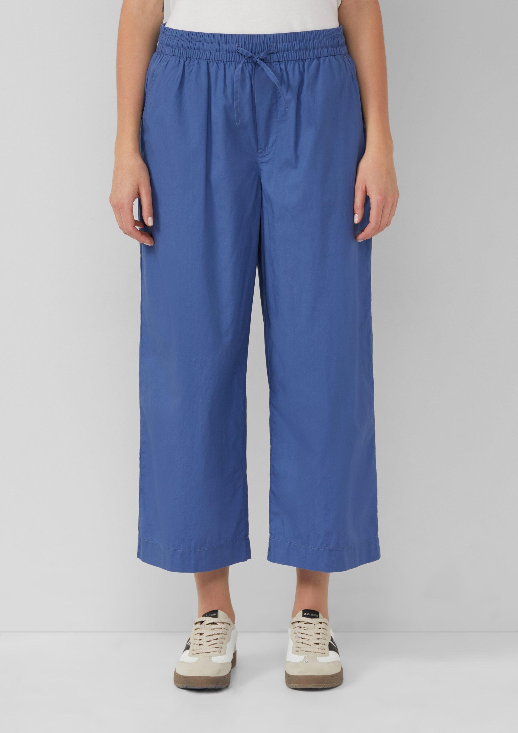 High Rise Culotte mit Elastikbund und Eingrifftaschen