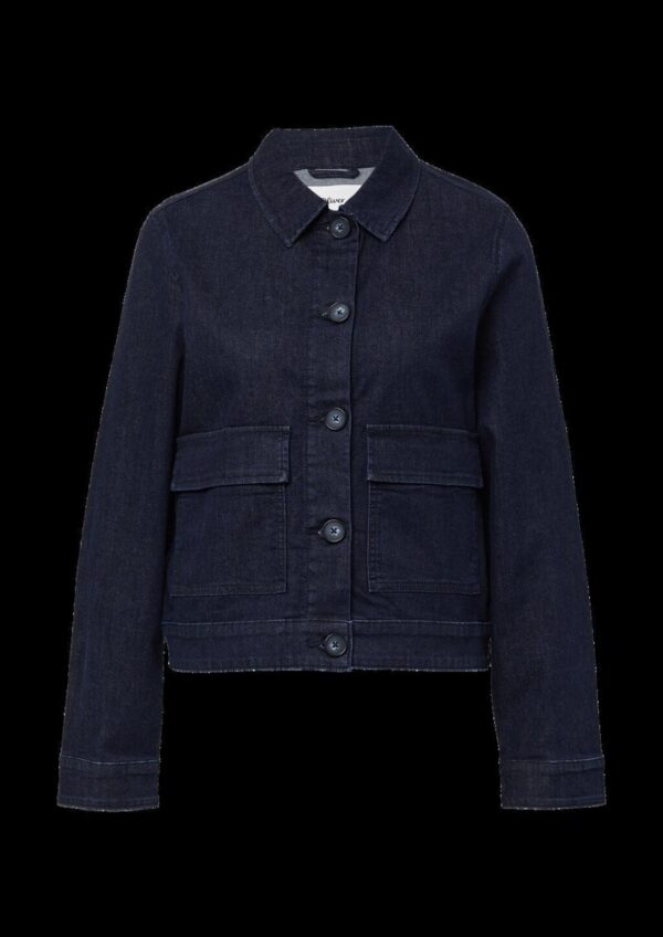 Elastische Denimjacke mit Pattentaschen im Relaxed Fit