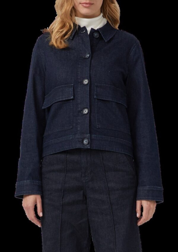 Elastische Denimjacke mit Pattentaschen im Relaxed Fit