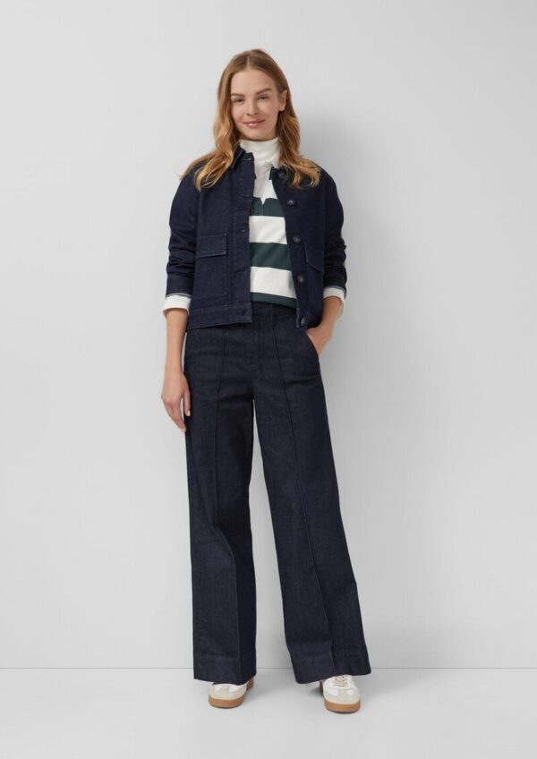 Elastische Denimjacke mit Pattentaschen im Relaxed Fit