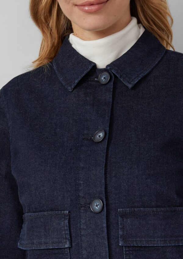 Elastische Denimjacke mit Pattentaschen im Relaxed Fit