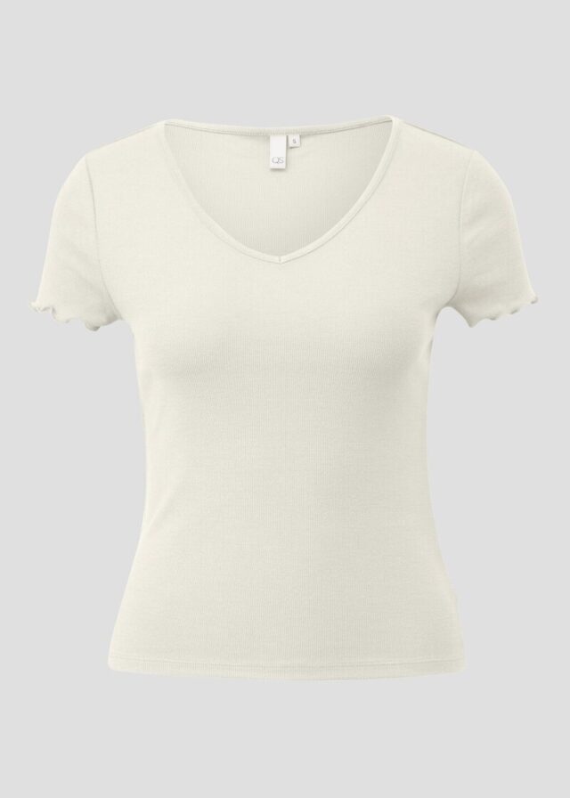 Schmal geschnittenes T-Shirt aus Rippware