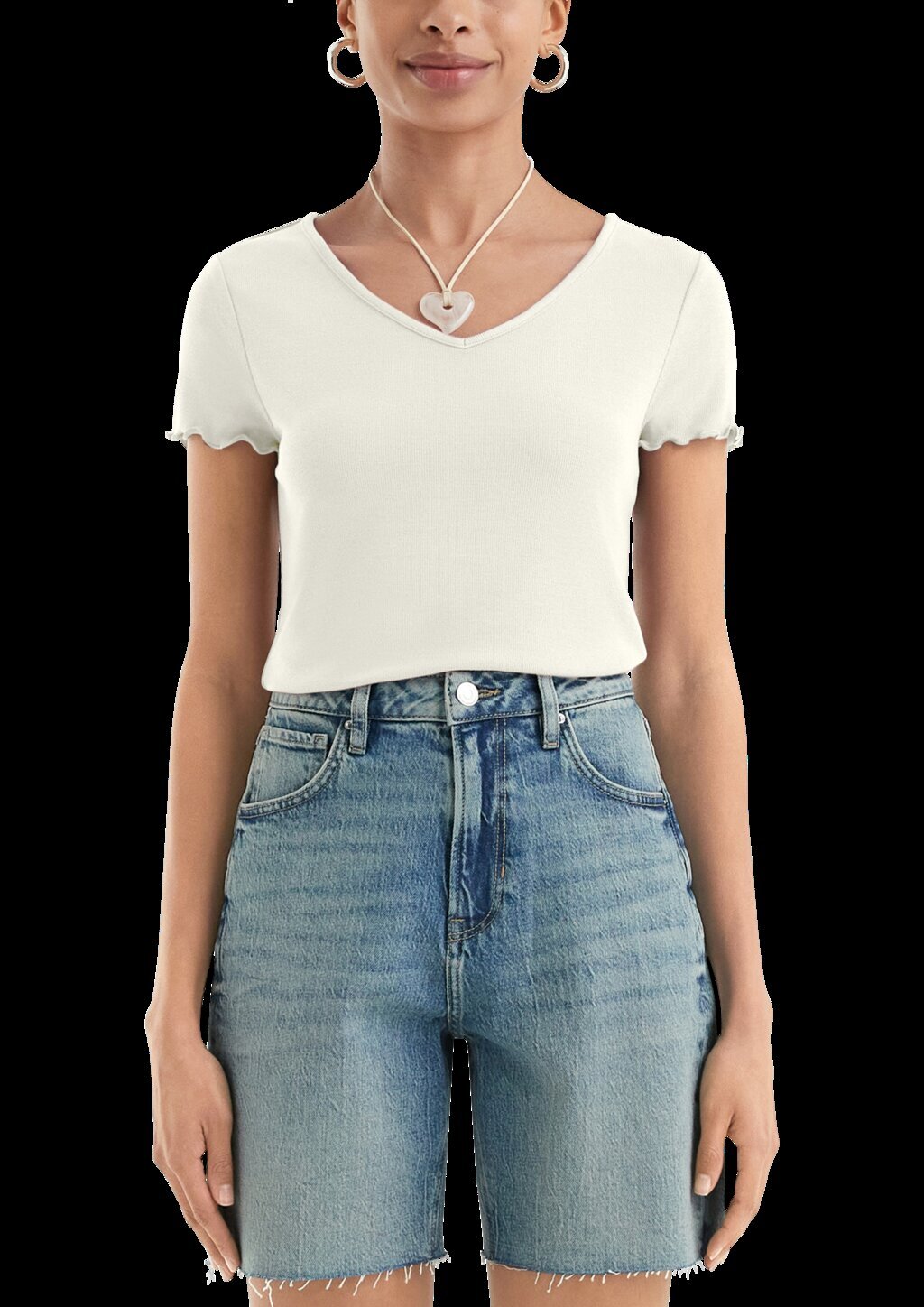 Schmal geschnittenes T-Shirt aus Rippware