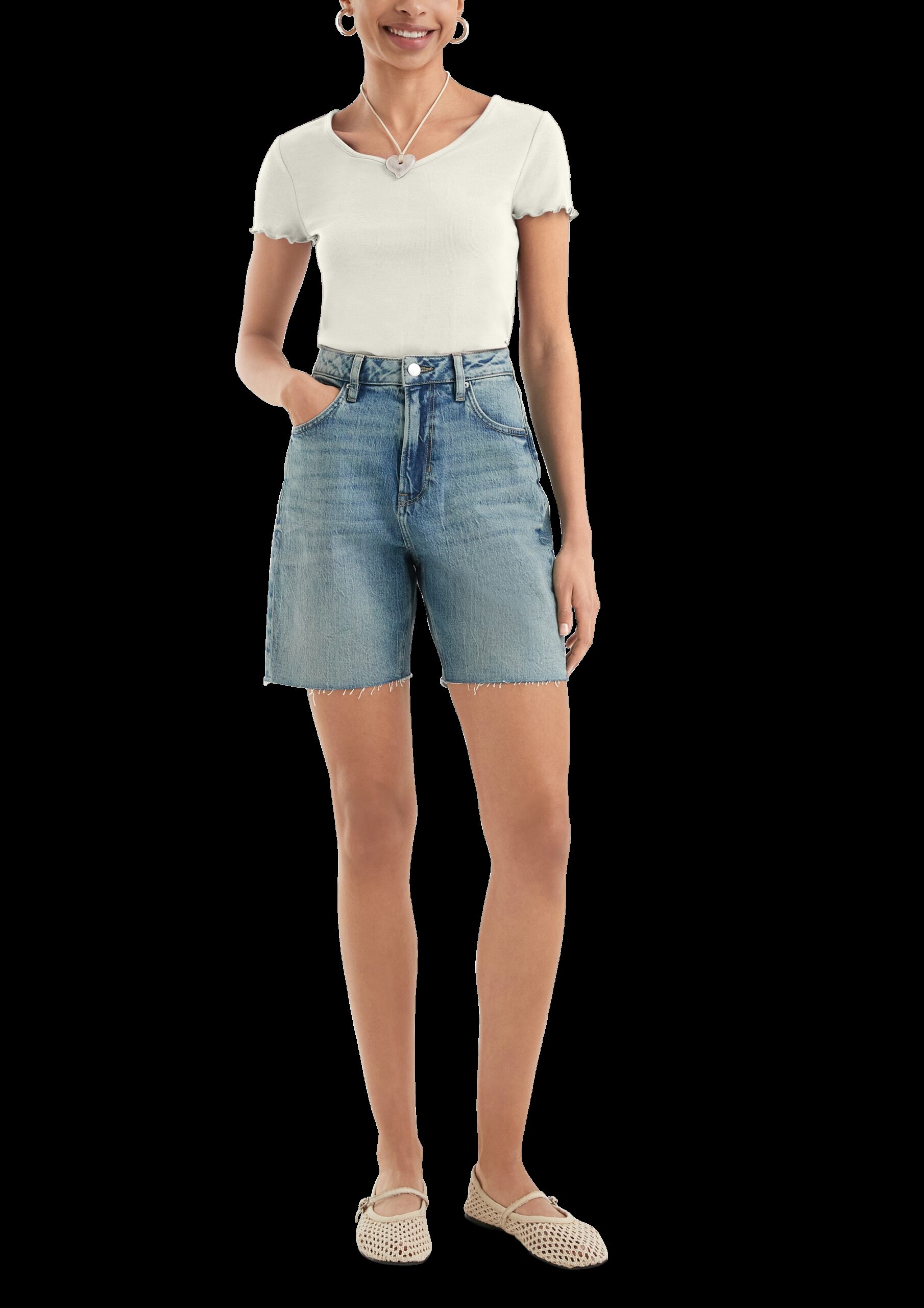 Schmal geschnittenes T-Shirt aus Rippware