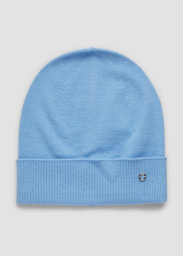 Mütze aus Feinstrick mit Logo-Ring