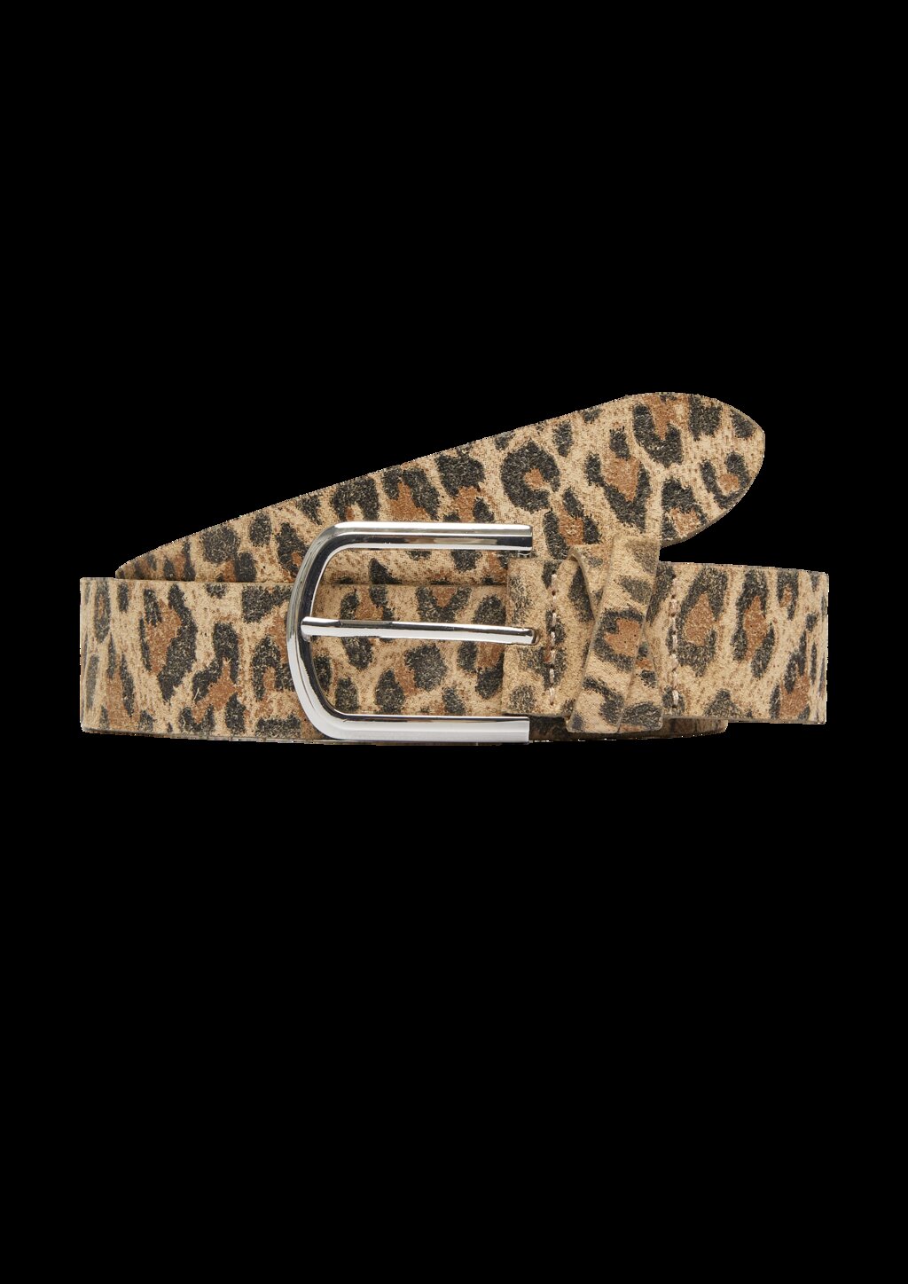 Ledergürtel mit Leo-Print