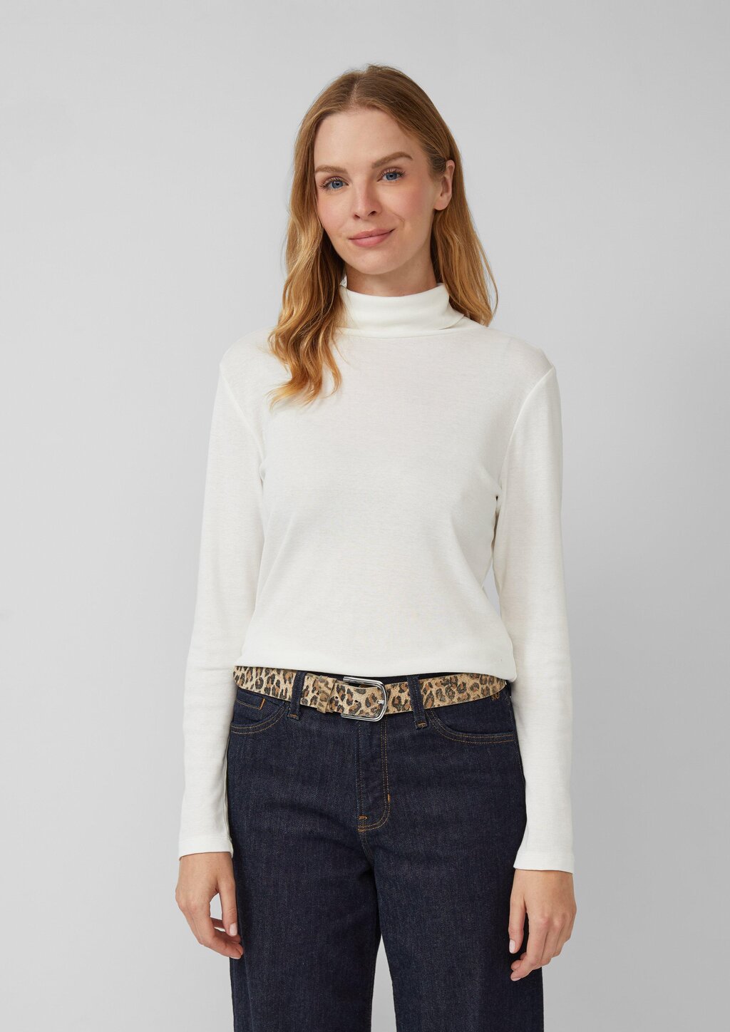 Ledergürtel mit Leo-Print