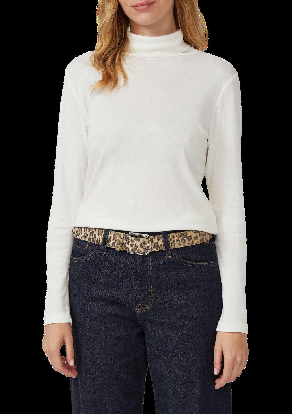 Ledergürtel mit Leo-Print