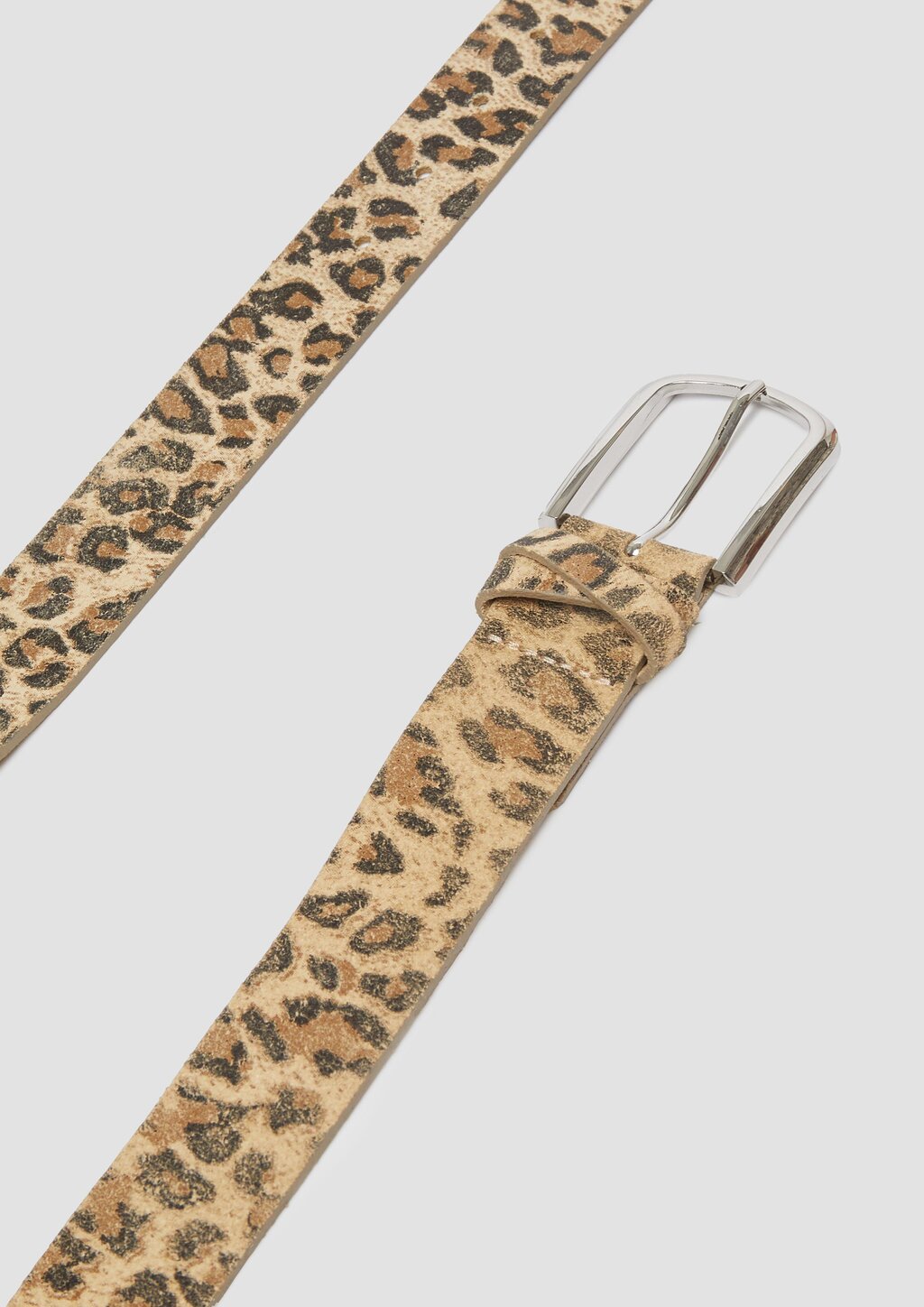 Ledergürtel mit Leo-Print