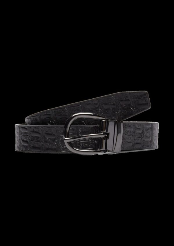 Leder-Wendegürtel mit glatter Seite und Animal-Prägung