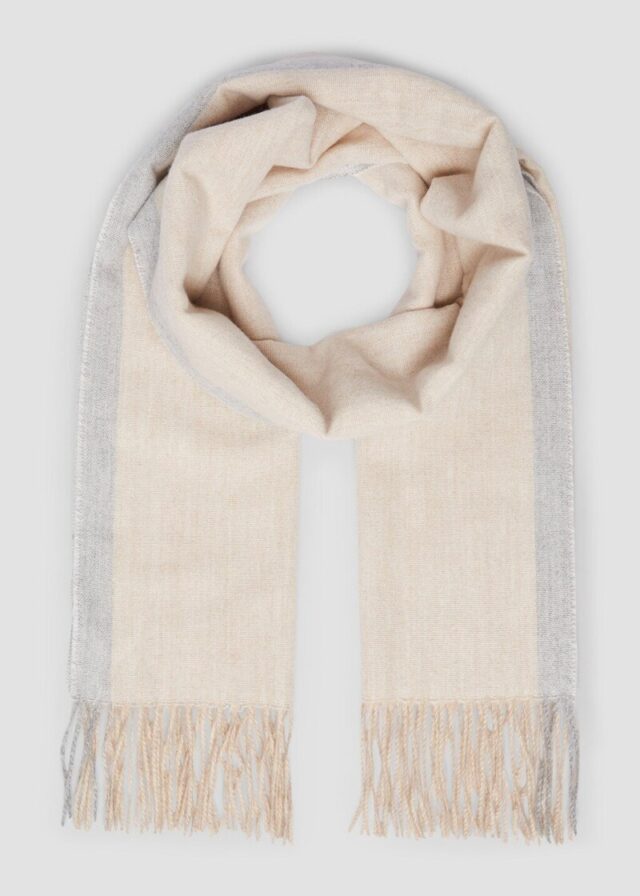 Schal mit Fransen und Colour-Blocking