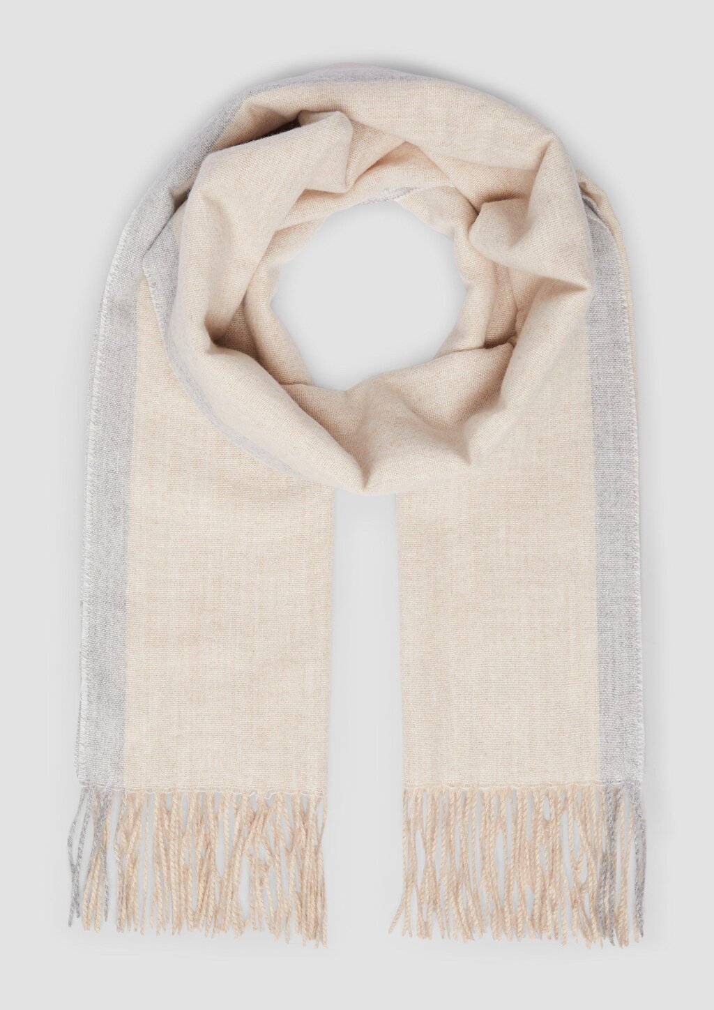 Schal mit Fransen und Colour-Blocking