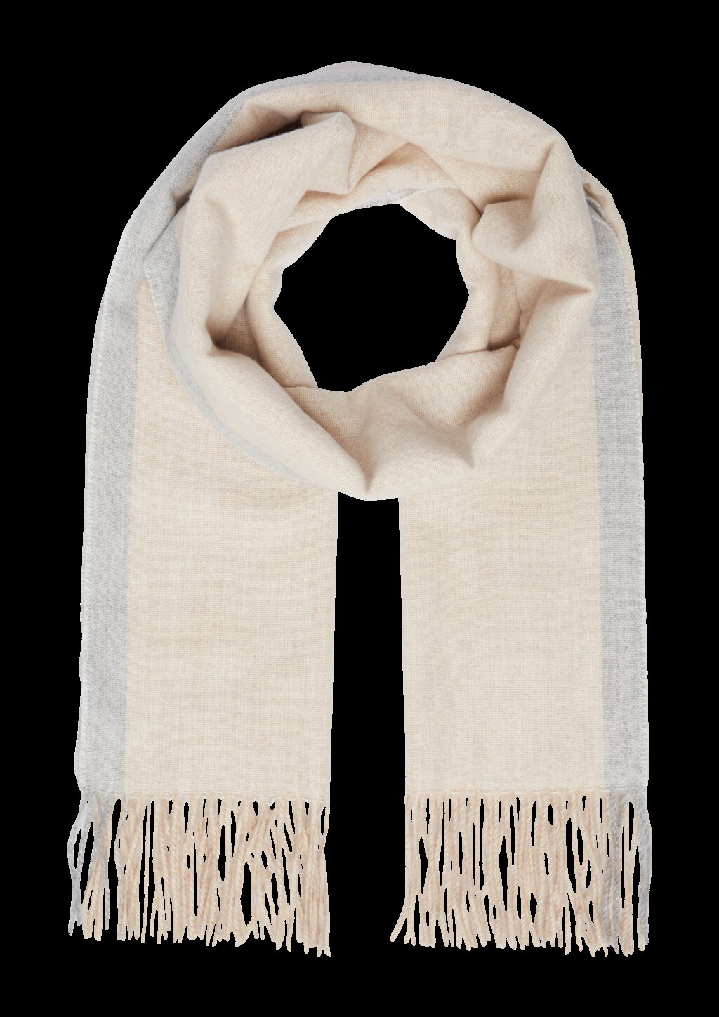 Schal mit Fransen und Colour-Blocking