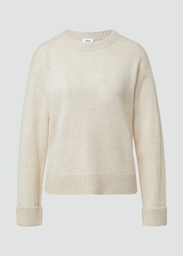 Weicher Strickpullover mit Ärmelaufschlag