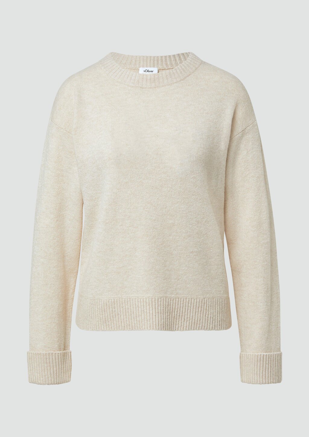 Weicher Strickpullover mit Ärmelaufschlag