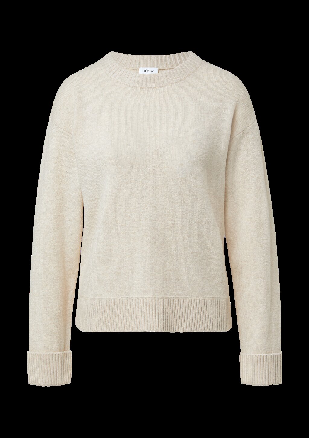 Weicher Strickpullover mit Ärmelaufschlag