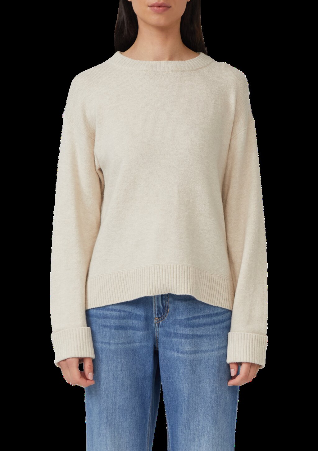 Weicher Strickpullover mit Ärmelaufschlag