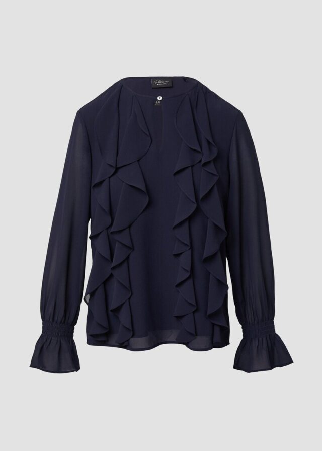 Chiffonbluse mit Volants