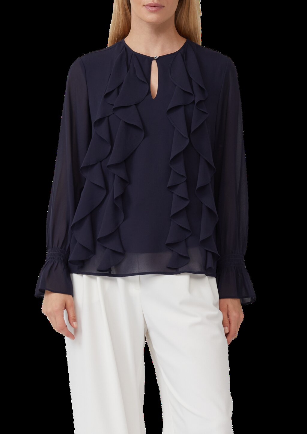 Chiffonbluse mit Volants