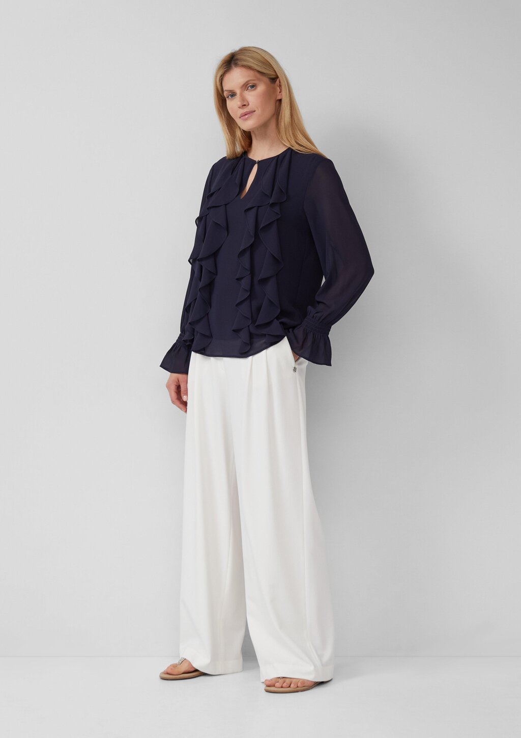 Chiffonbluse mit Volants