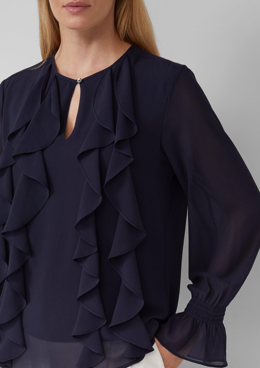 Chiffonbluse mit Volants