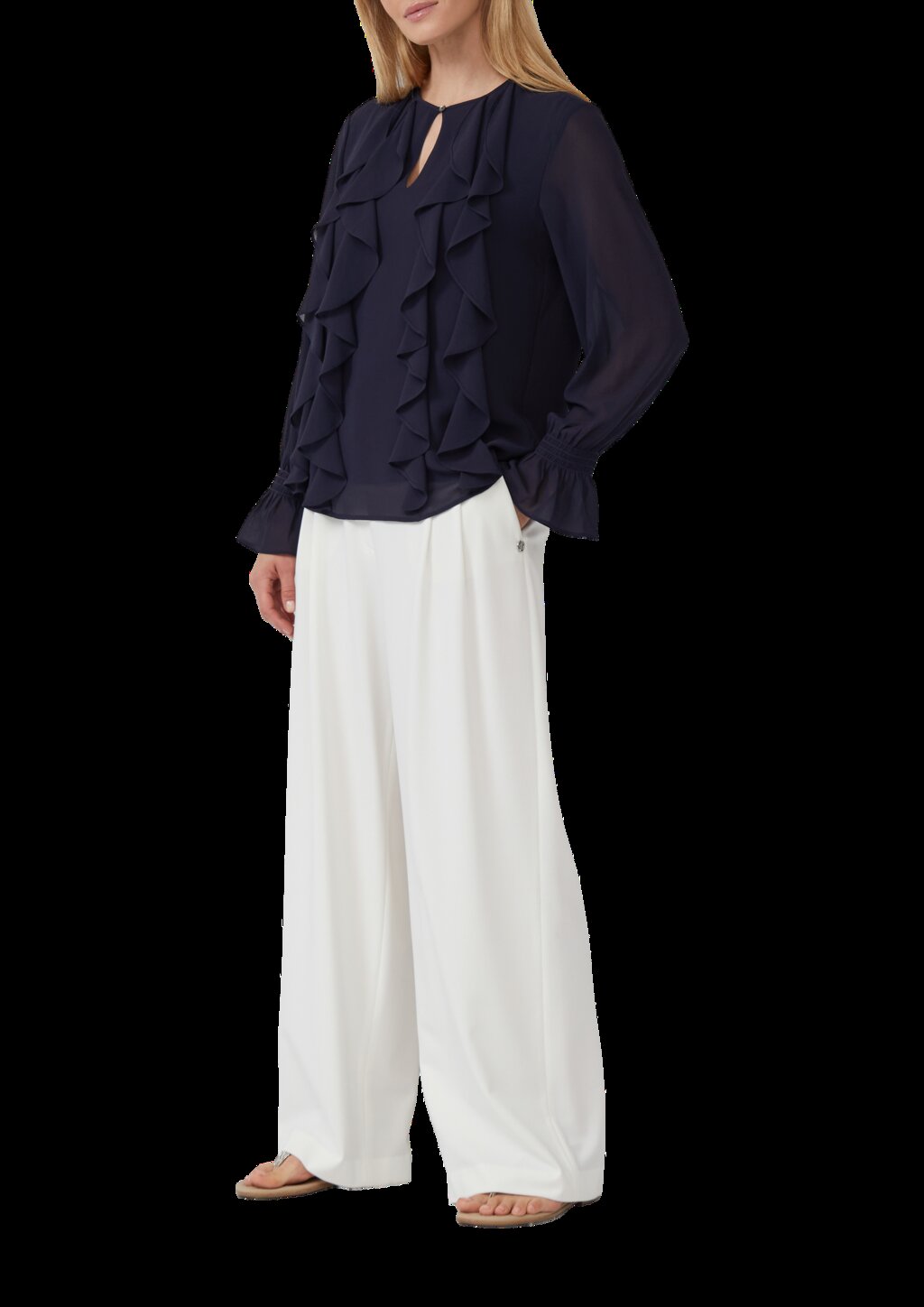 Chiffonbluse mit Volants