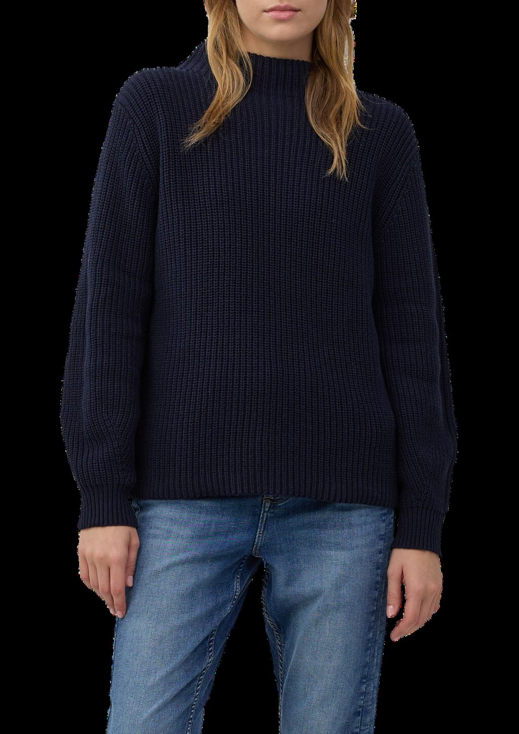 Strickpullover mit weitem Arm und Turtleneck