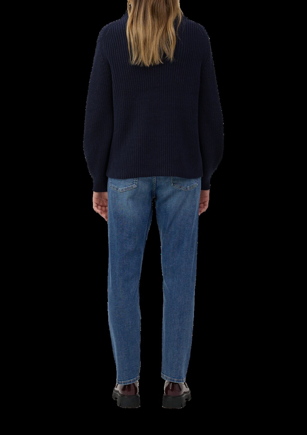 Strickpullover mit weitem Arm und Turtleneck