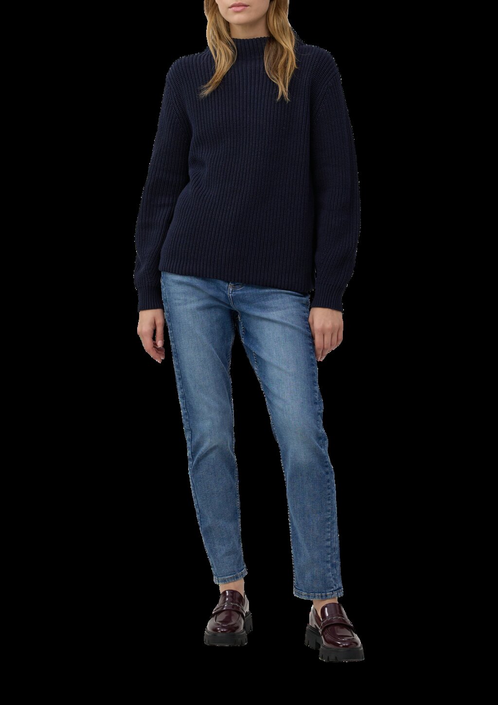 Strickpullover mit weitem Arm und Turtleneck