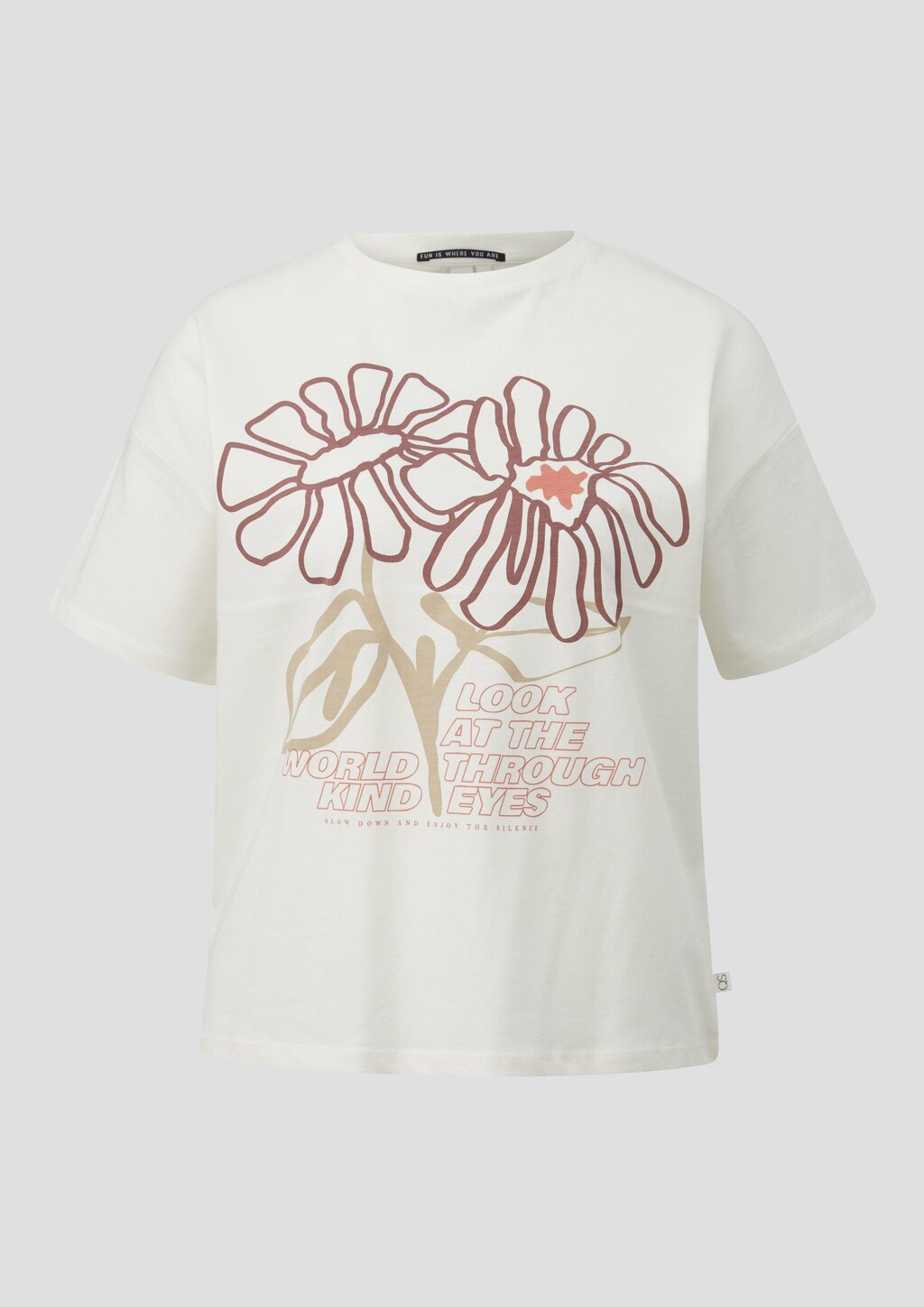 Baumwollshirt mit überschnittener Schulter