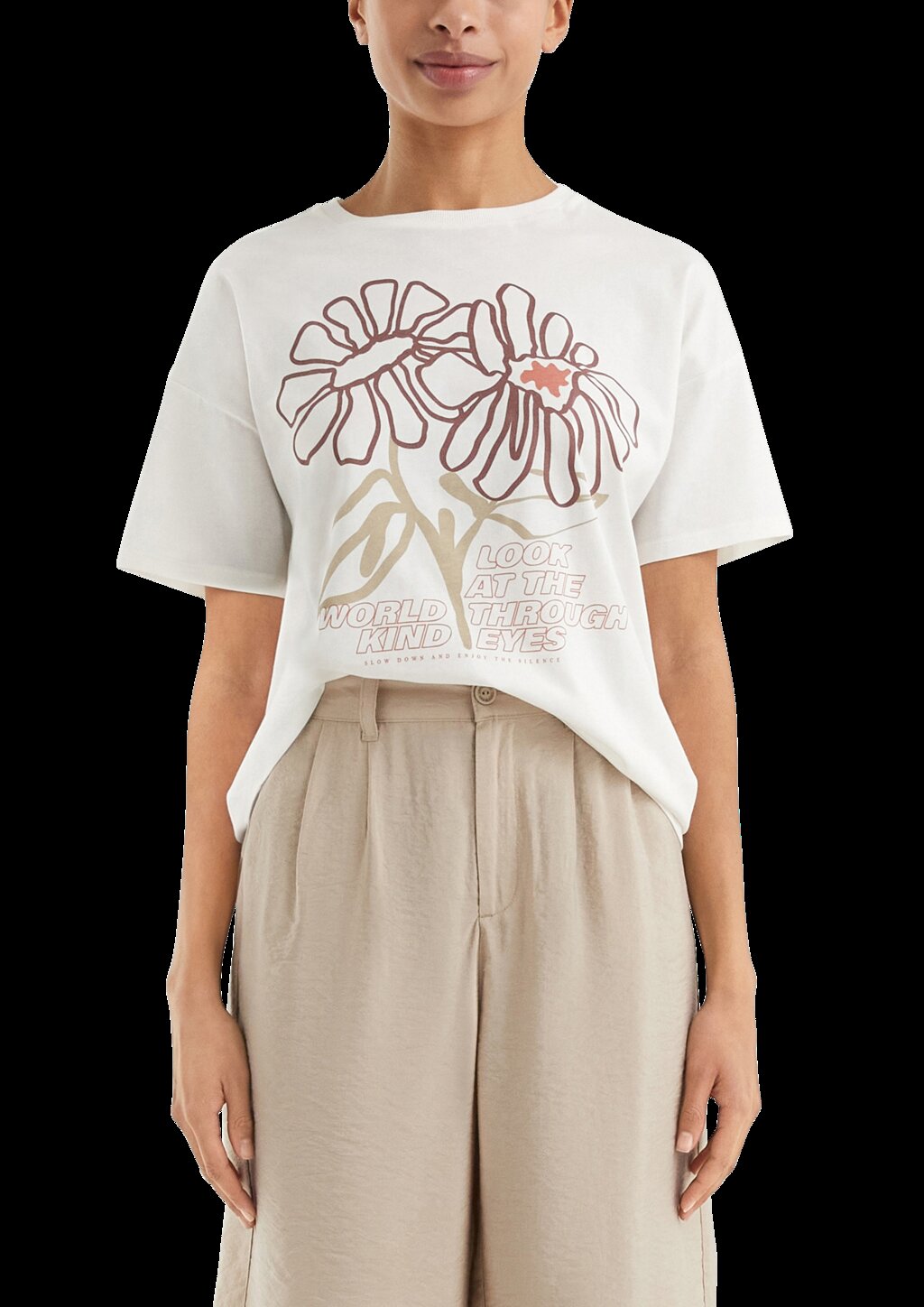 Baumwollshirt mit überschnittener Schulter