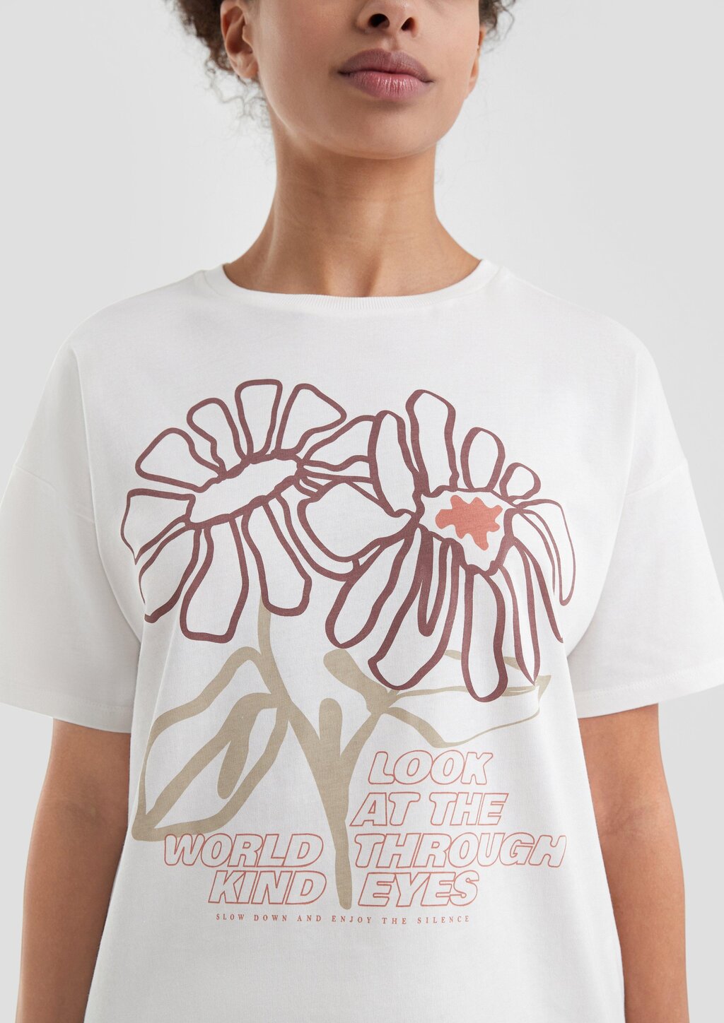 Baumwollshirt mit überschnittener Schulter