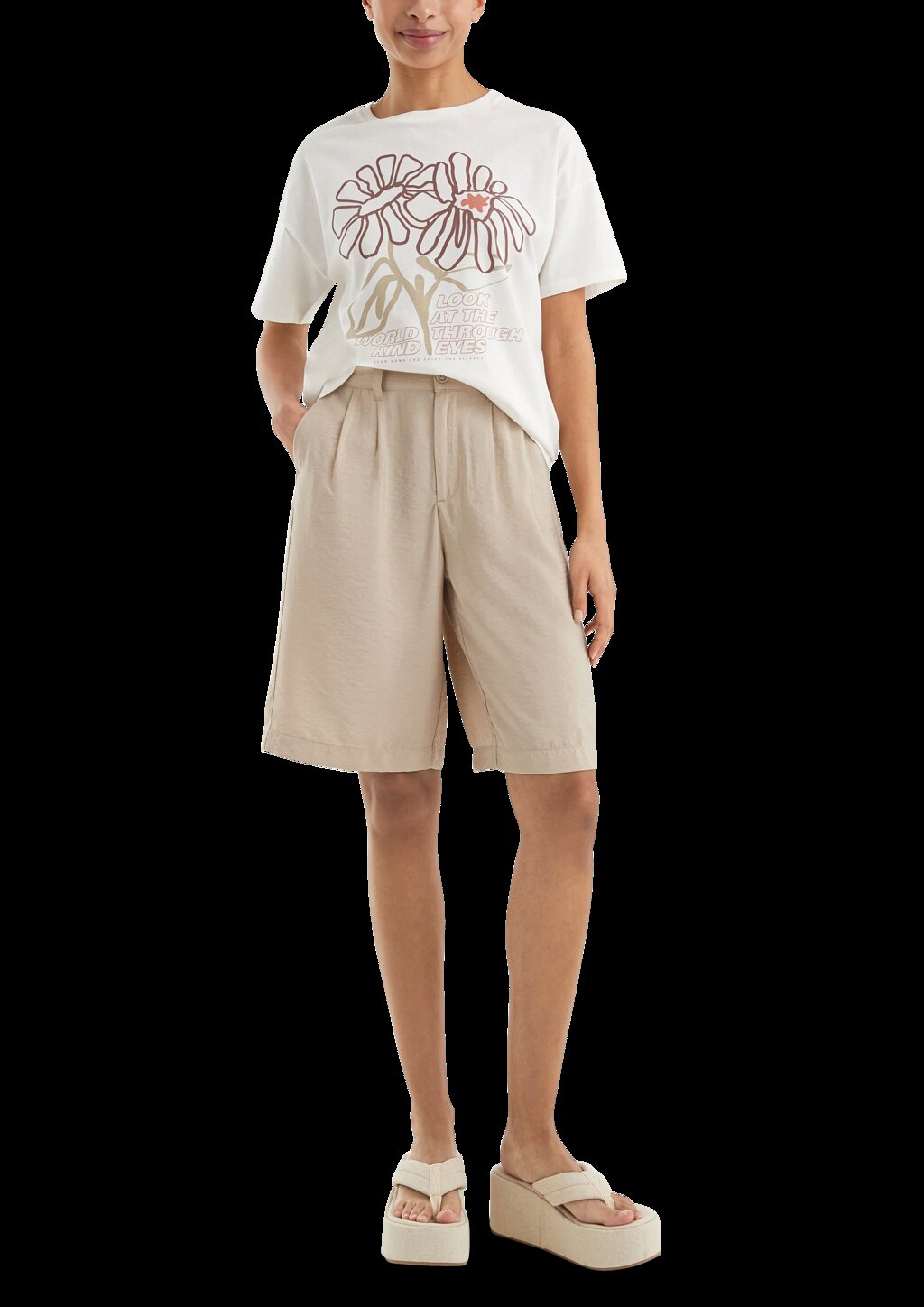 Baumwollshirt mit überschnittener Schulter