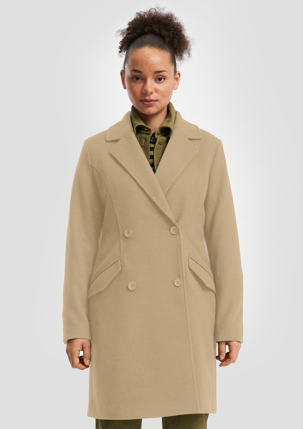 Taillierter Mantel in Wolloptik