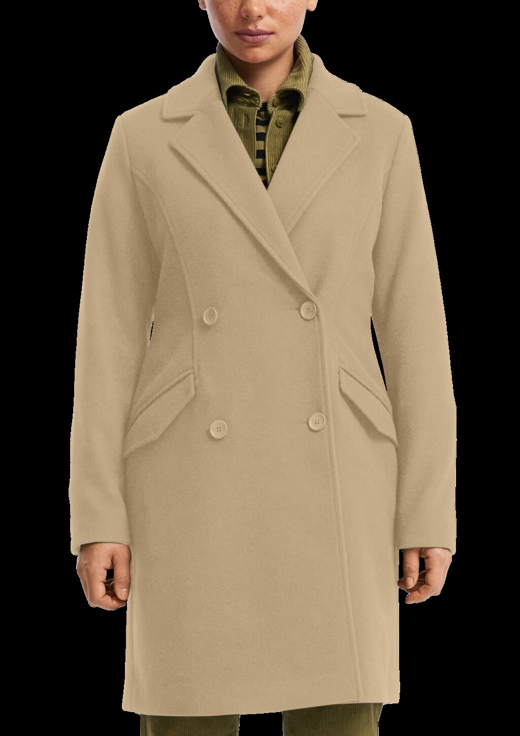 Taillierter Mantel in Wolloptik