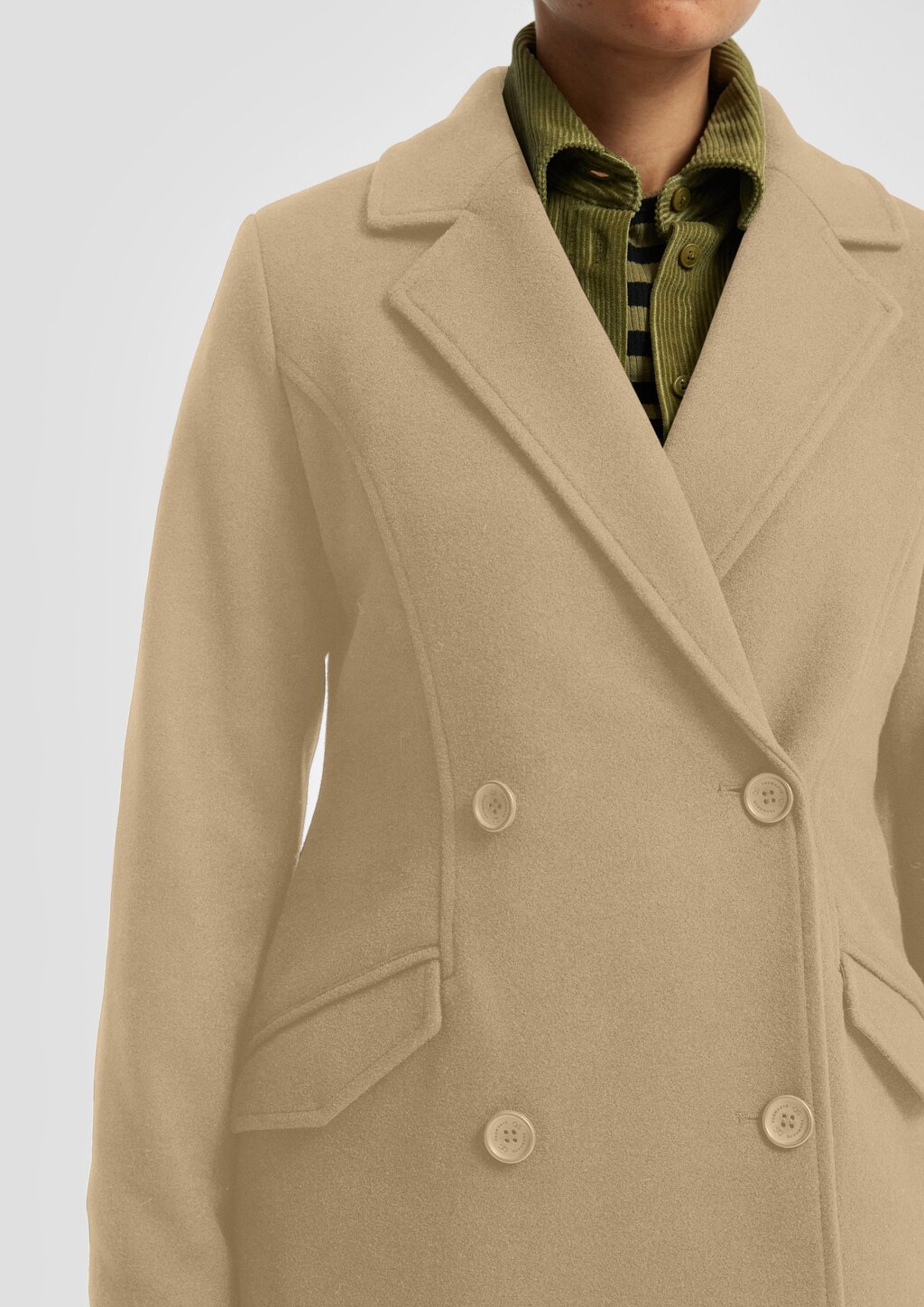 Taillierter Mantel in Wolloptik